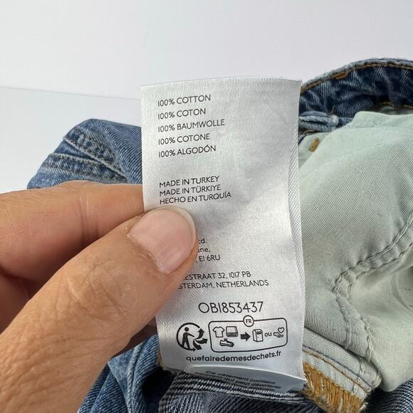 BDG XS Mandi A-Line High Front Slit Distressed Raw Hem Blue Denim Maxi Skirt - Picture 8 of 12